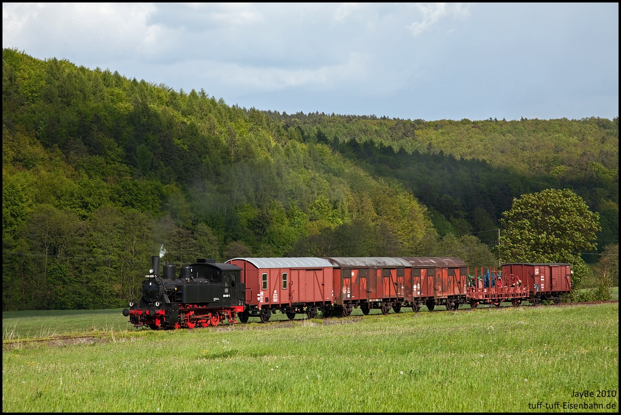 Nicht mehr weit hat der Güterzug bis nach Fladungen